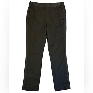 H&M Men's Slim Fit Side Stripes Chino Dress Black Pants Adjustable Size 36 R